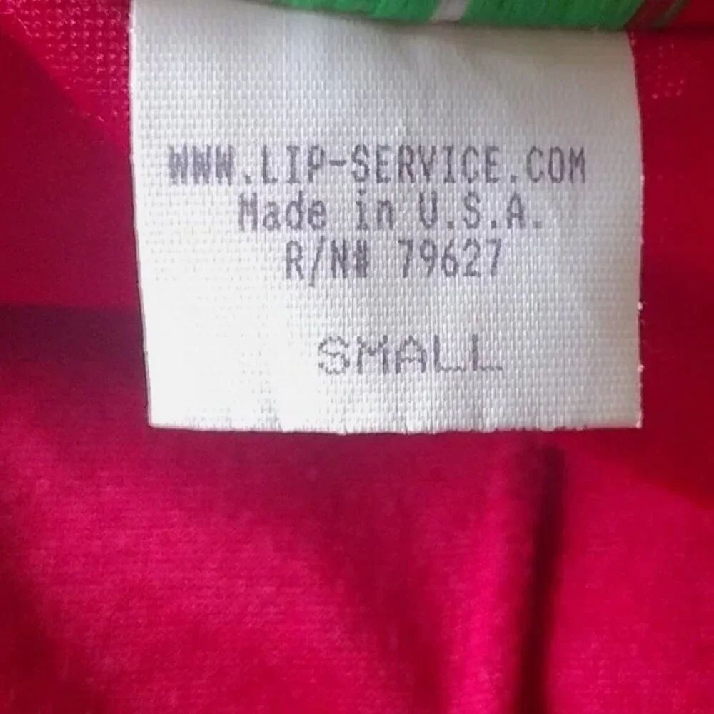 90s Lip Service Hi Low Red Velvet Laced Top with Bell Sleeves Small - Picture 12 of 14